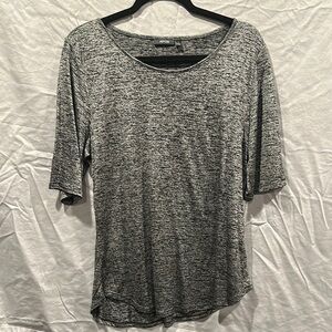 Apt. 9 Women's Heathered Black Long Sleeve Top